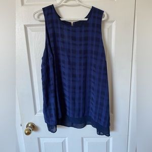 Blue plaid blouse